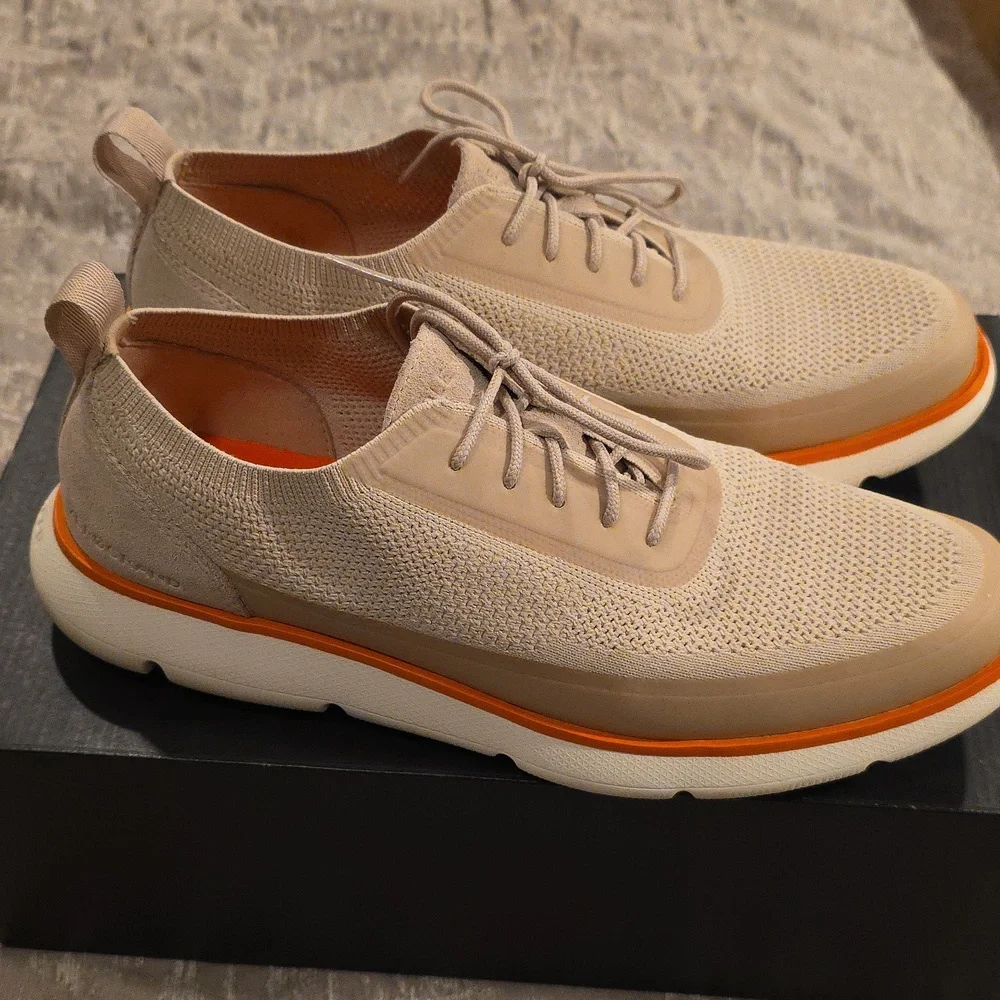 Cole Haan Zerogrand Omni Sneakers Men's Beige and Orange Casual Shoes - Picture 2 of 4